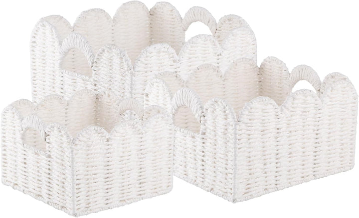 OIAHOMY 3 Packs Home Decorative Bookshelf Organization Cosmetic Storage Basket - Oiahomy