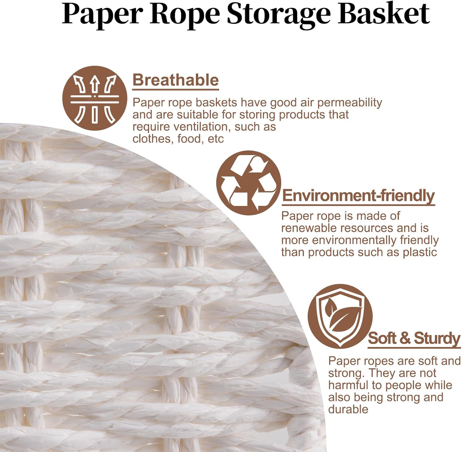 OIAHOMY 3 Packs Home Decorative Bookshelf Organization Cosmetic Storage Basket - Oiahomy