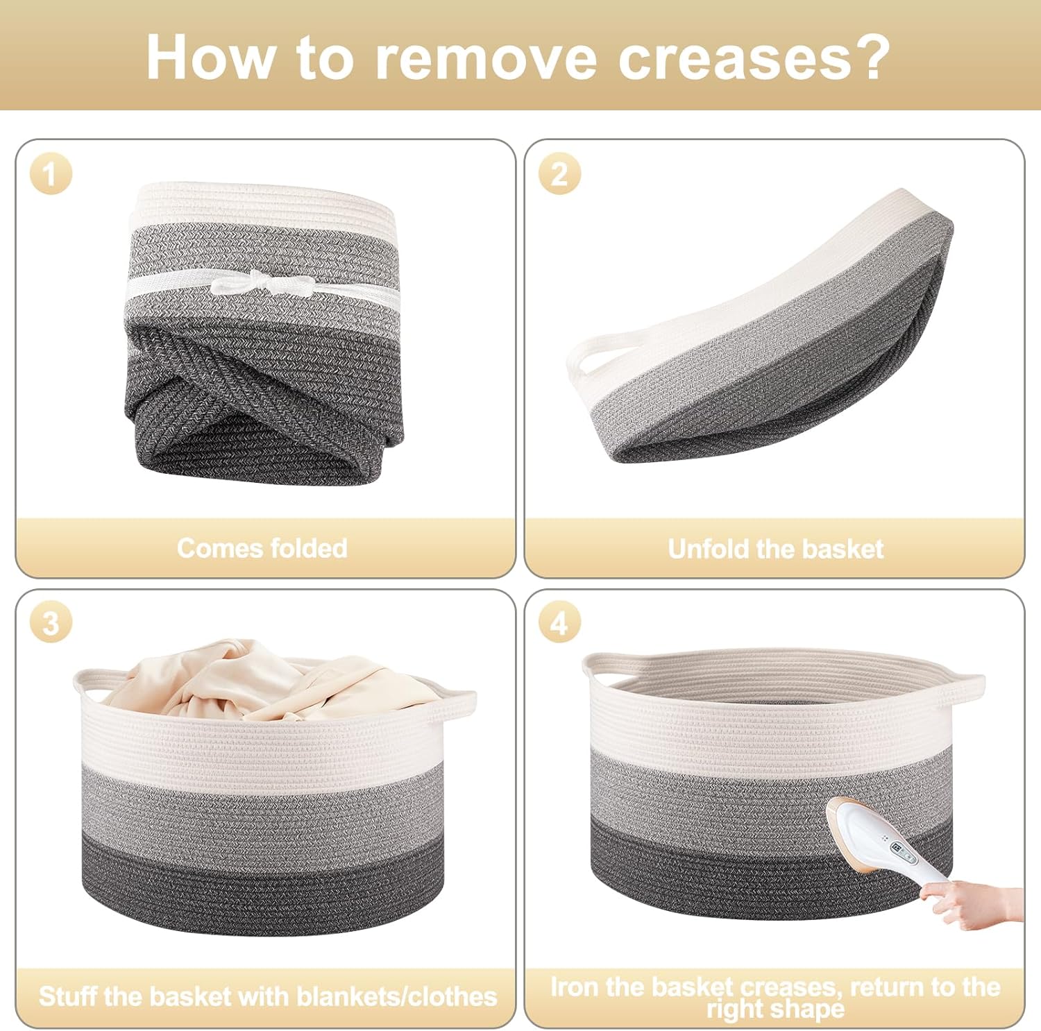 OIAHOMY Storage Basket With Handles - Oiahomy