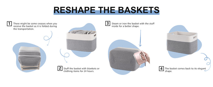 OIAHOMY 4 Pack Storage Baskets for Organizing - Oiahomy