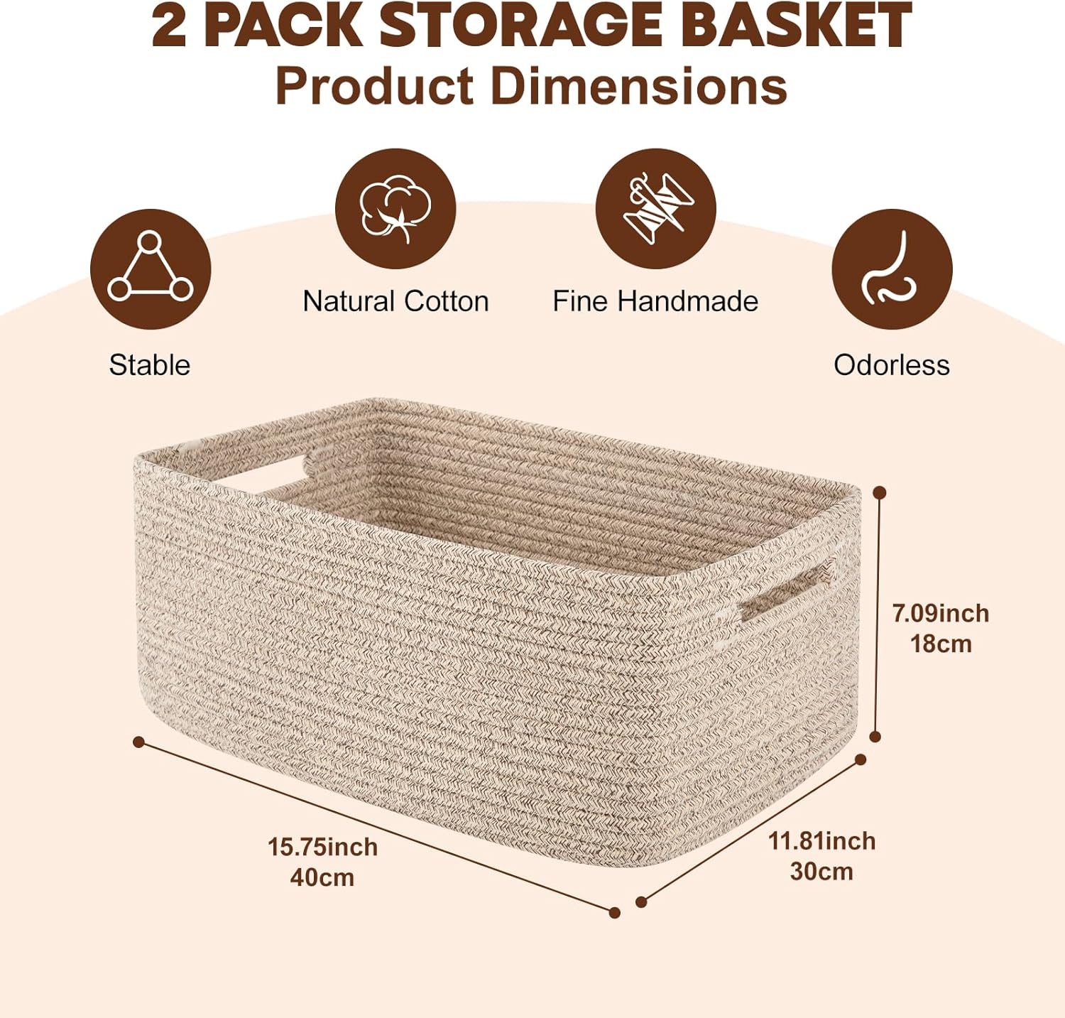 OIAHOMY 2 Pack Clothes Blanket Toy Baskets - Oiahomy