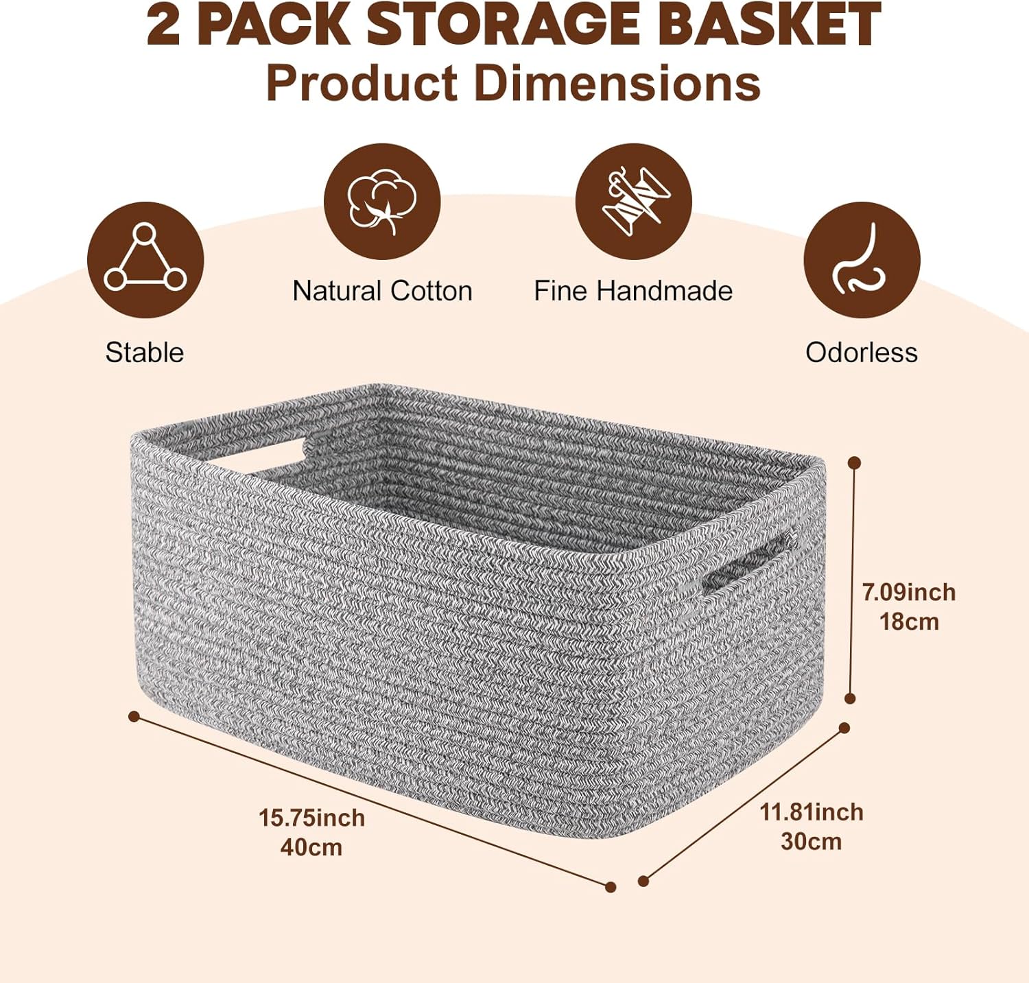 OIAHOMY 2 Pack Clothes Blanket Toy Baskets - Oiahomy