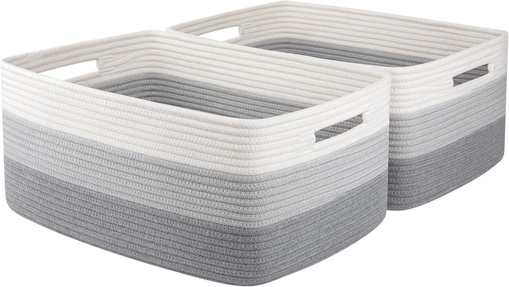OIAHOMY 2 Pack Woven Toy Organizer Bins - Oiahomy