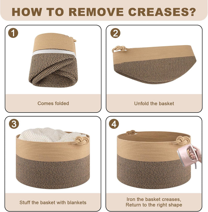 OIAHOMY Durable Home Organizer Cotton Rope Basket - Oiahomy