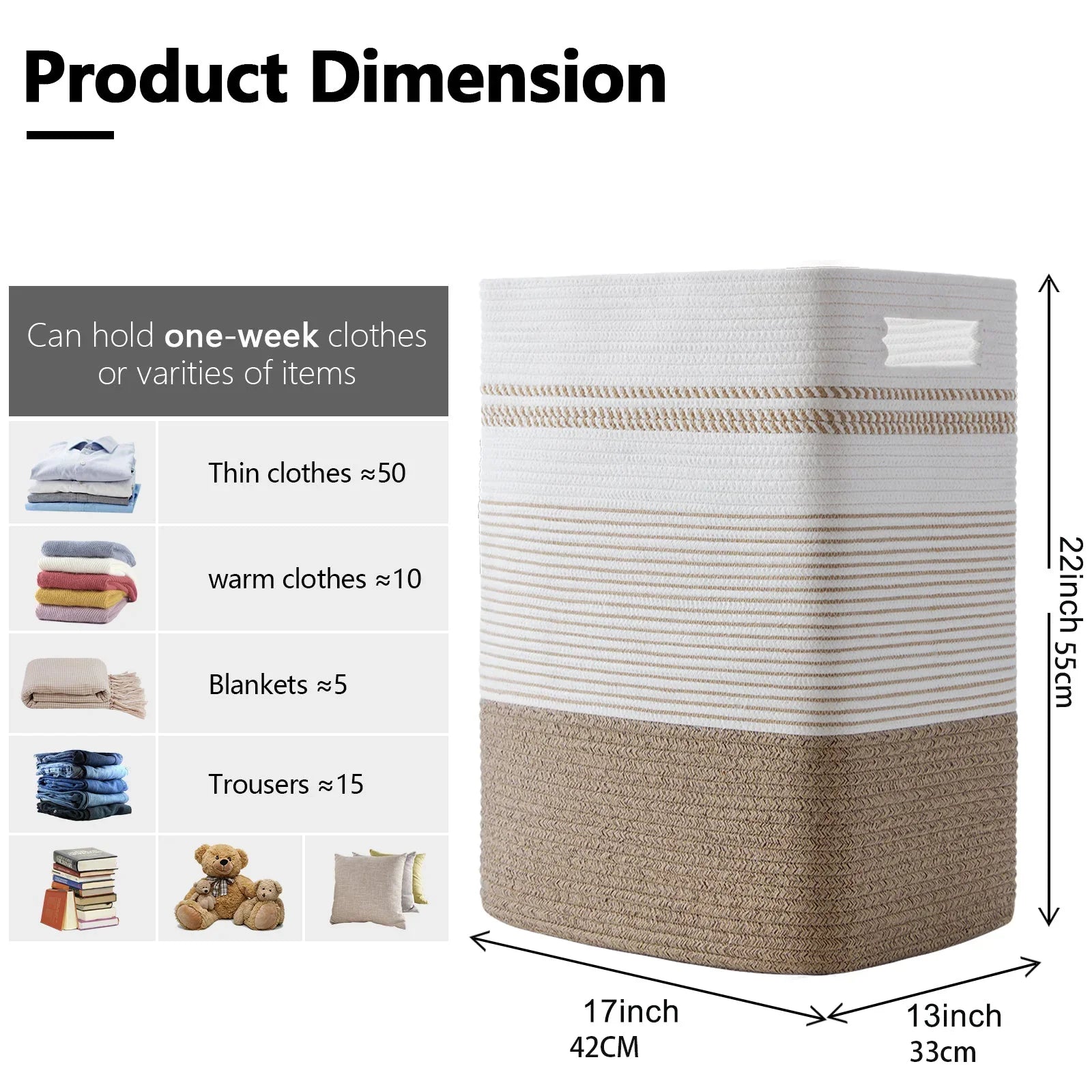 22"x17"x13" Tall Storage Basket - Oiahomy