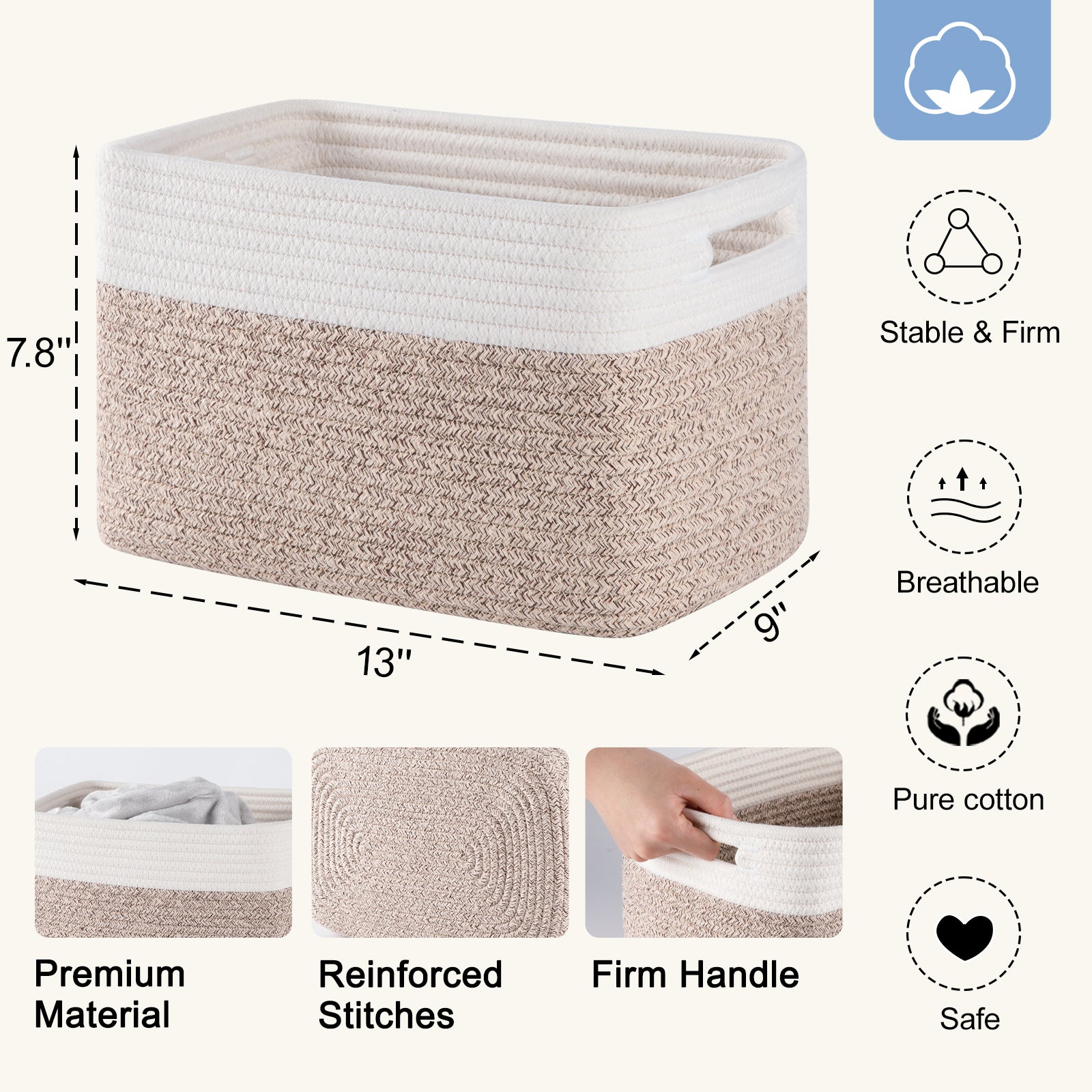 13"x7.8"x9" Storage Baskets for Organizing 4 Pack - Oiahomy