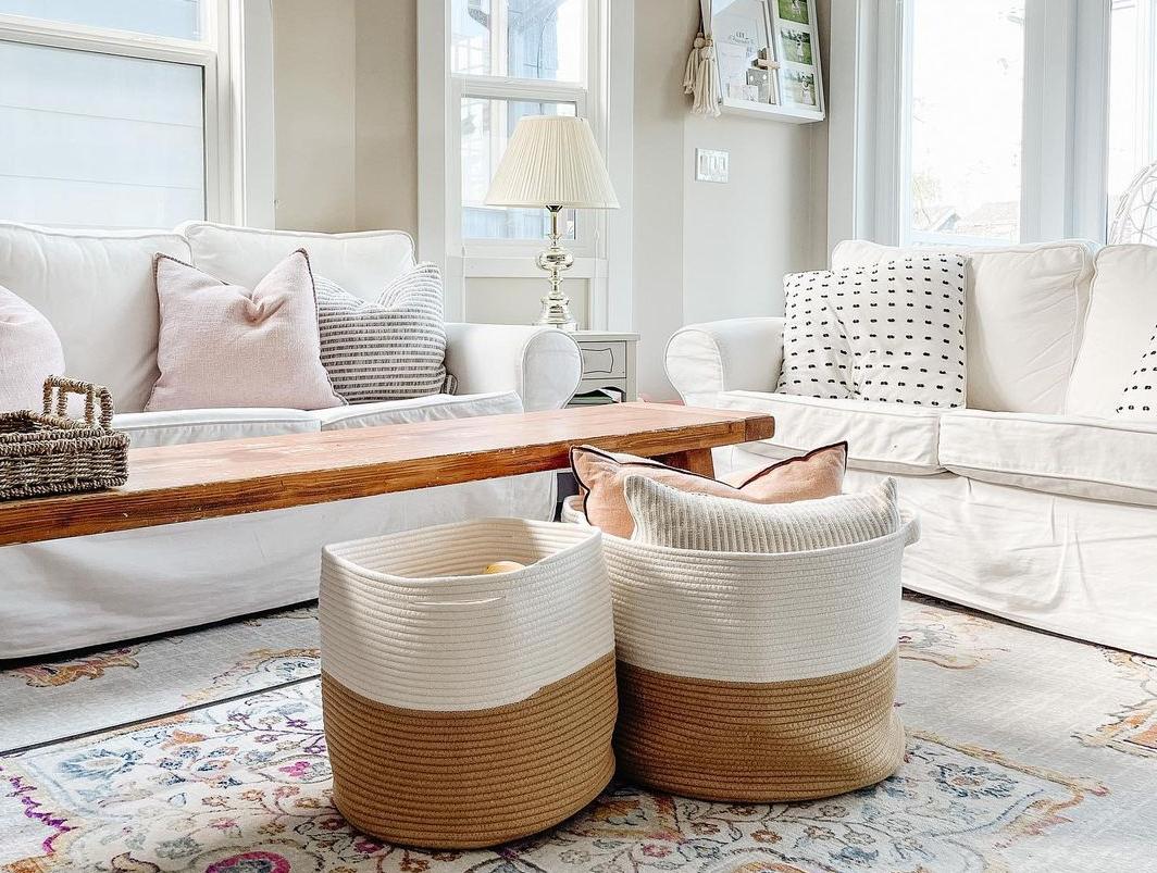 living room storage basket