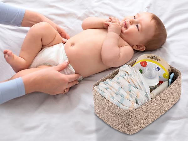 Oiahomy 4 Pack Diaper Rope Storage Bins - Oiahomy 