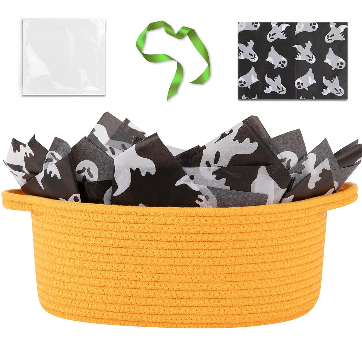 OIAHOMY Empty Gift Basket with Wrap Tissue Paper for Holiday DIY Presents