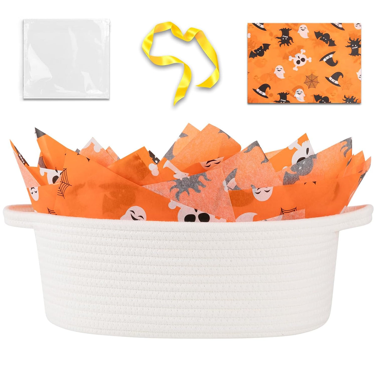 OIAHOMY Empty Gift Basket with Wrap Tissue Paper for Holiday DIY Presents