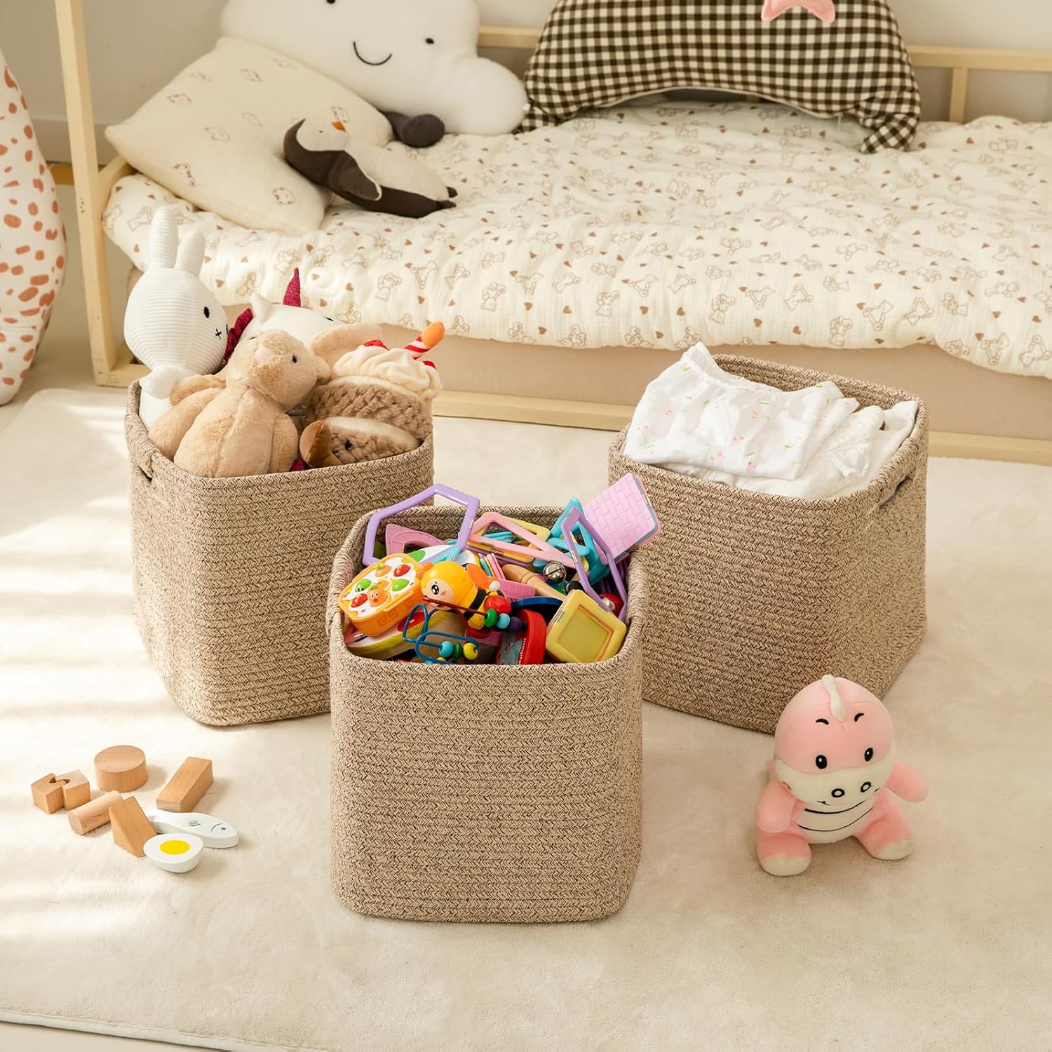 Oiahomy Cotton Rope Large Storage Basket Collection