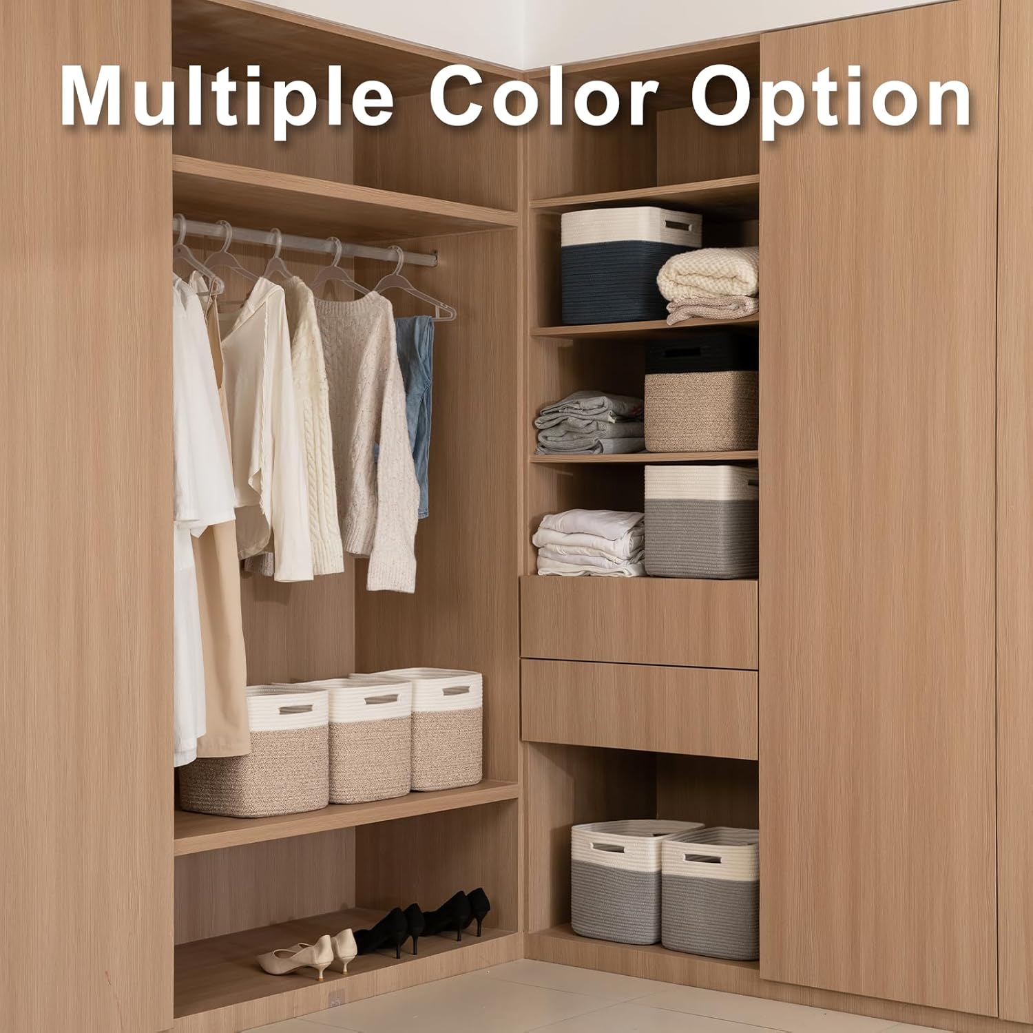OIAHOMY Woven Basket Closets Bins - Oiahomy 