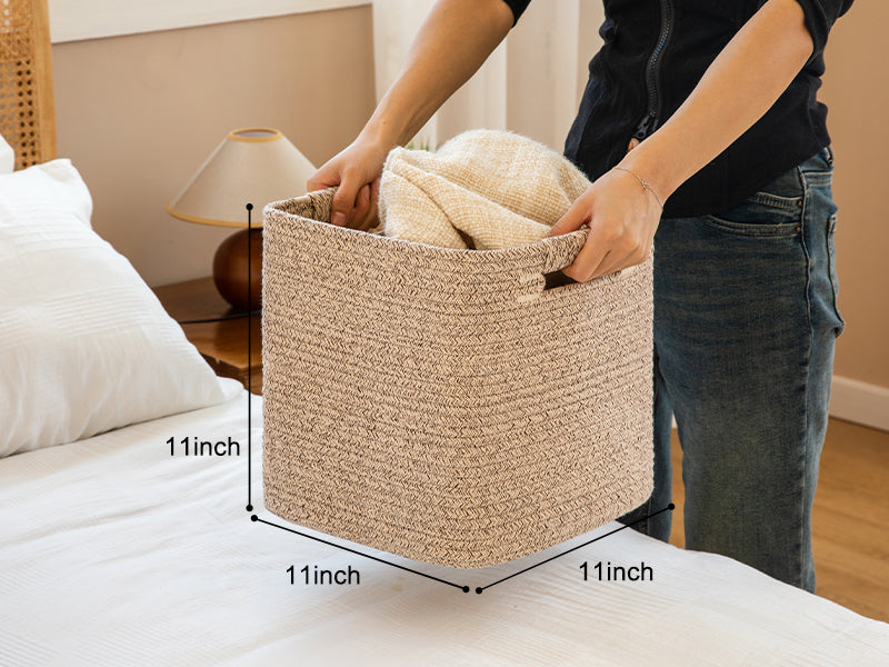 OIAHOMY 3-Pack Square Storage Baskets for Shelves - Oiahomy 