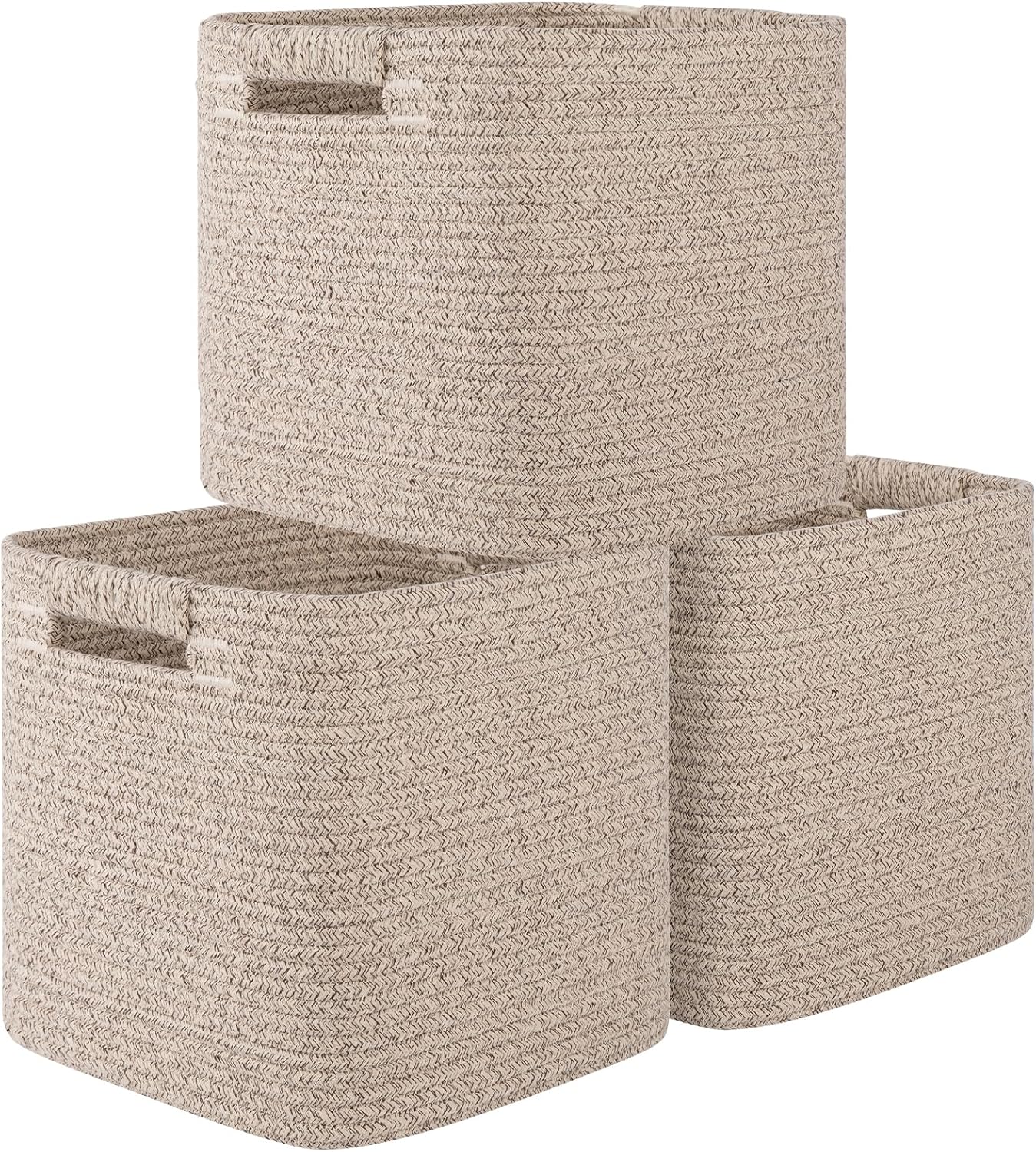 OIAHOMY 3-Pack Square Storage Baskets for Shelves - Oiahomy 