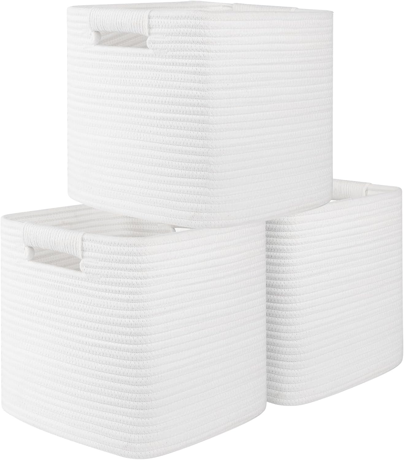 OIAHOMY 3-Pack Square Storage Baskets for Shelves - Oiahomy 