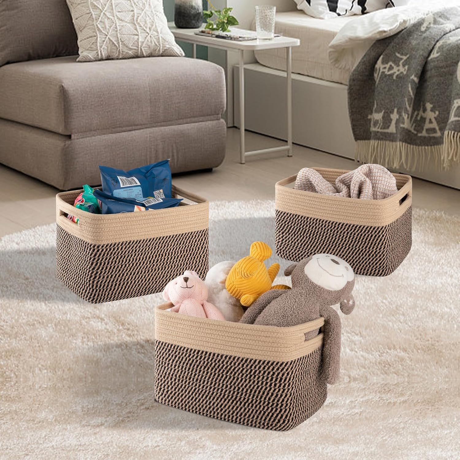 OIAHOMY 4 Pack Durable Basket Toy Storage Bins - Oiahomy 