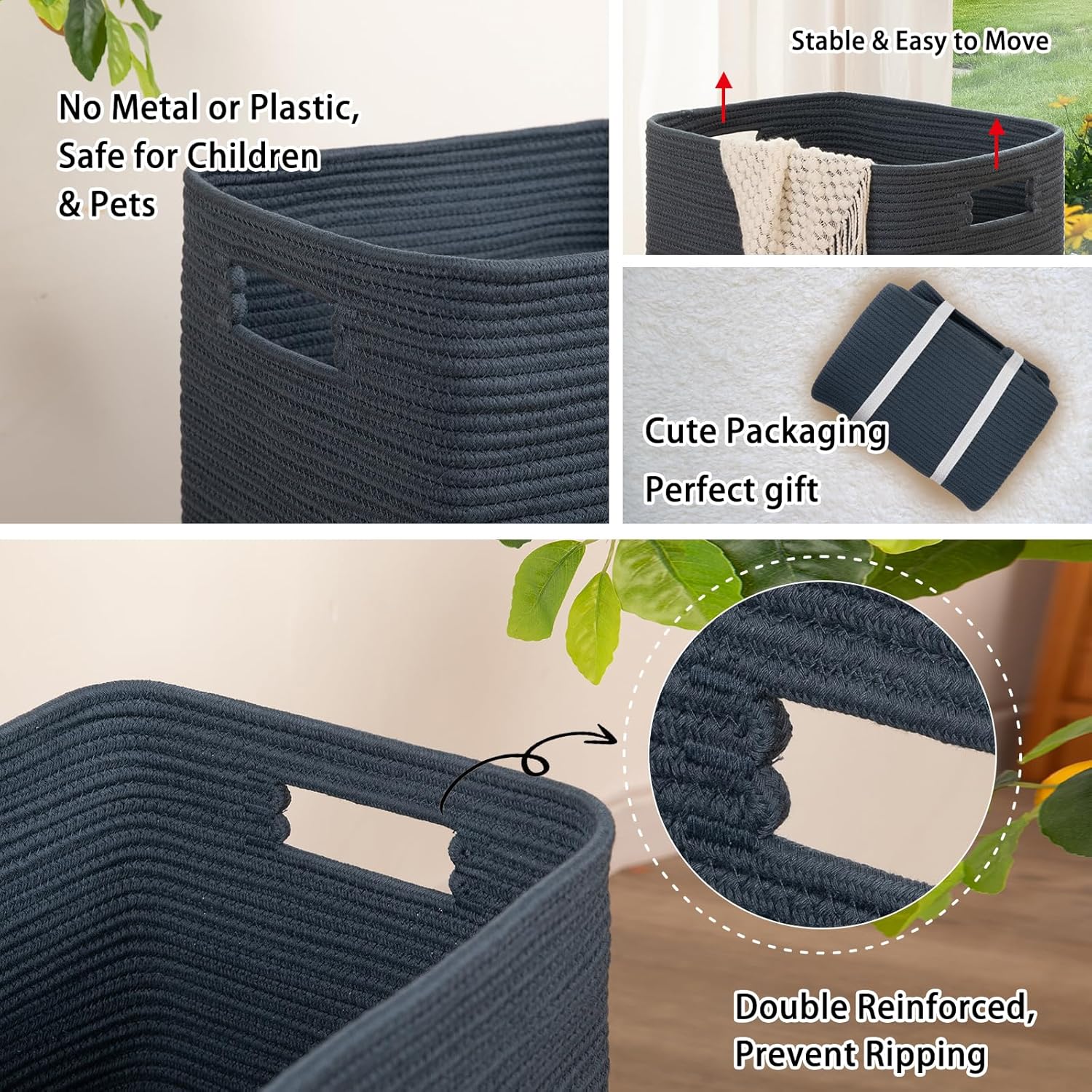 OIAHOMY Woven Decorative Storage Basket - Oiahomy 