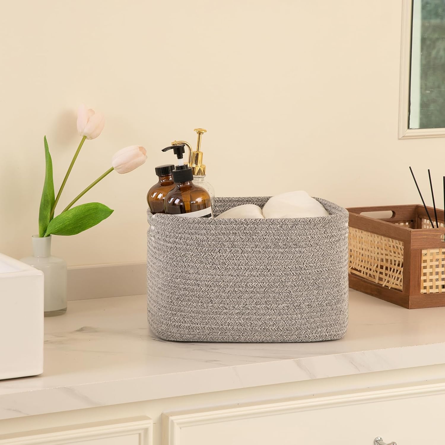 OIAHOMY 4 Pack Woven Baskets for Storage - Oiahomy 