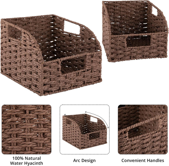 OIAHOMY 2-Pack Wicker Storage Bins Pantry Baskets for Organizing - Oiahomy 