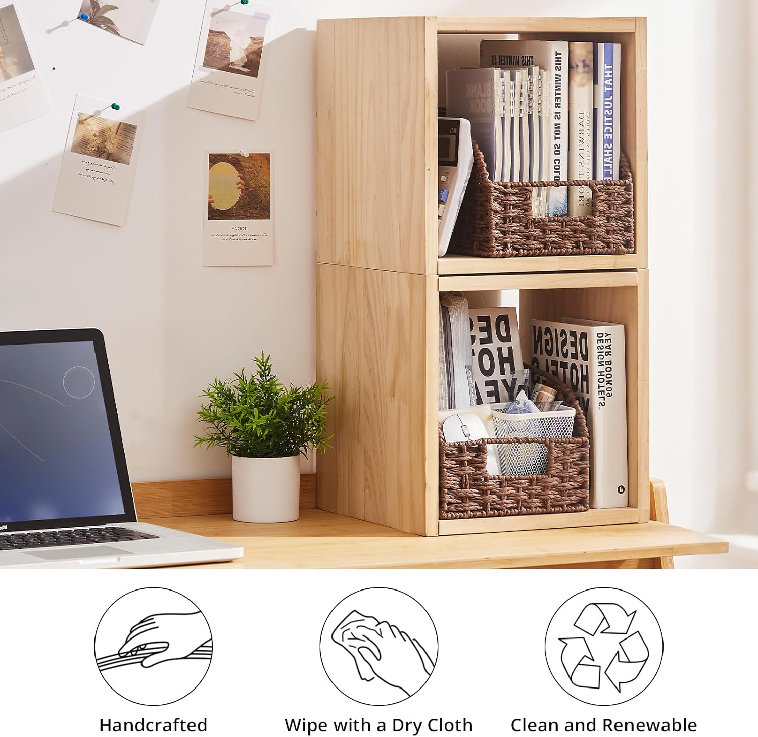OIAHOMY 2-Pack Wicker Storage Bins Pantry Baskets for Organizing - Oiahomy 