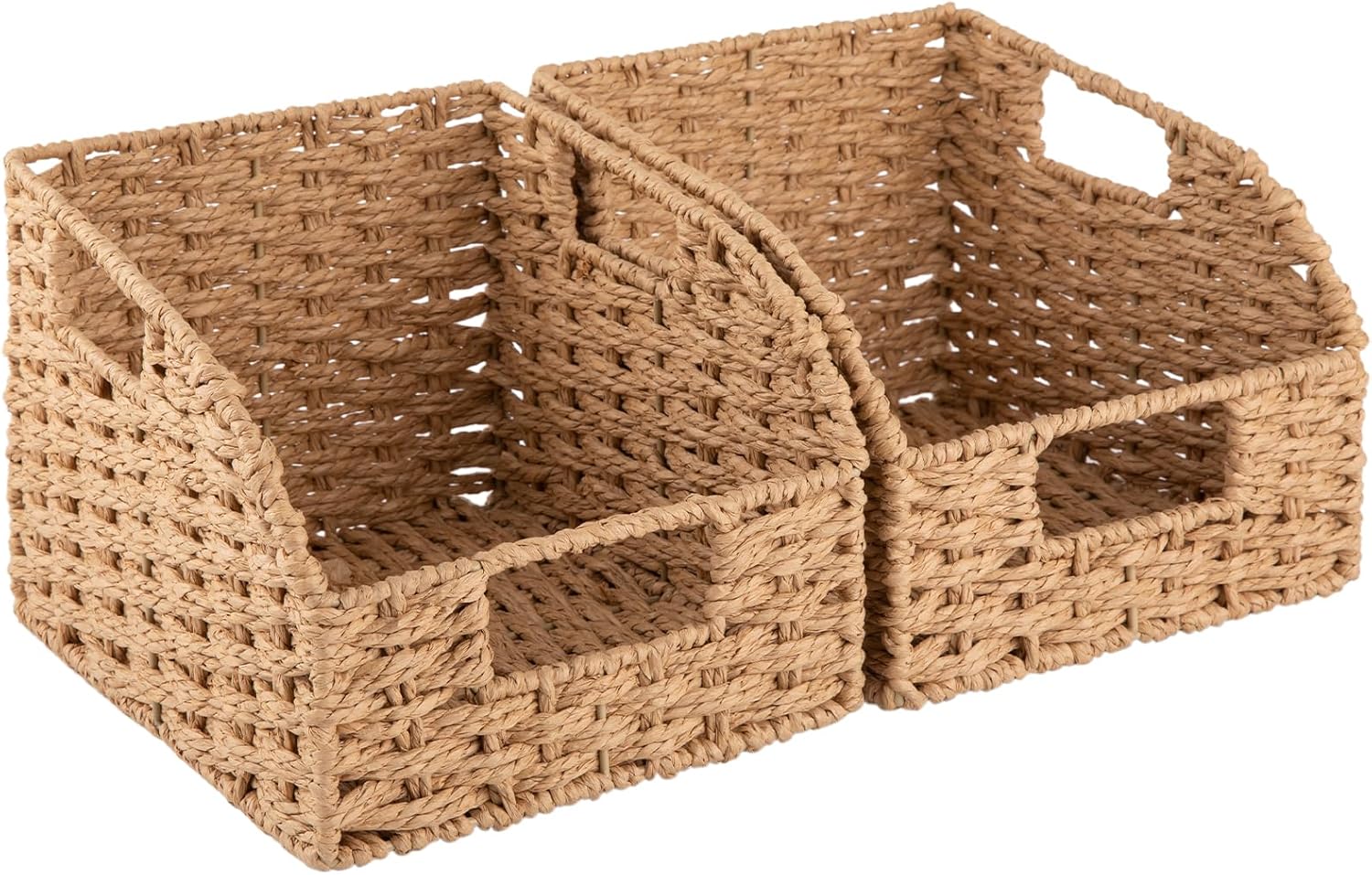 OIAHOMY 2-Pack Wicker Storage Bins Pantry Baskets for Organizing - Oiahomy 