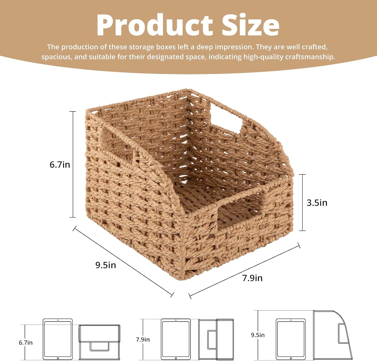 OIAHOMY 2-Pack Wicker Storage Bins Pantry Baskets for Organizing - Oiahomy 