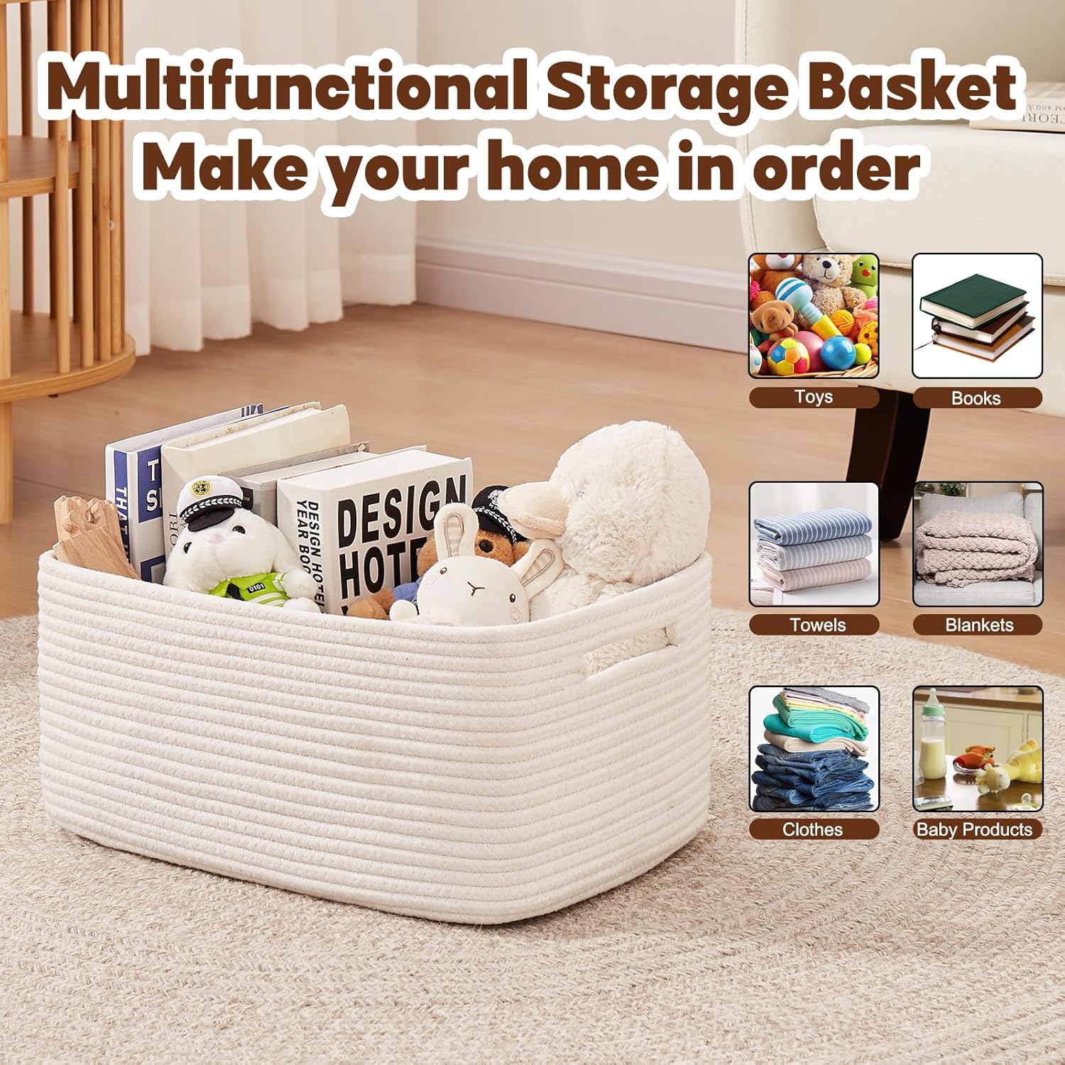 OIAHOMY 2 Pack Clothes Blanket Toy Baskets - Oiahomy 