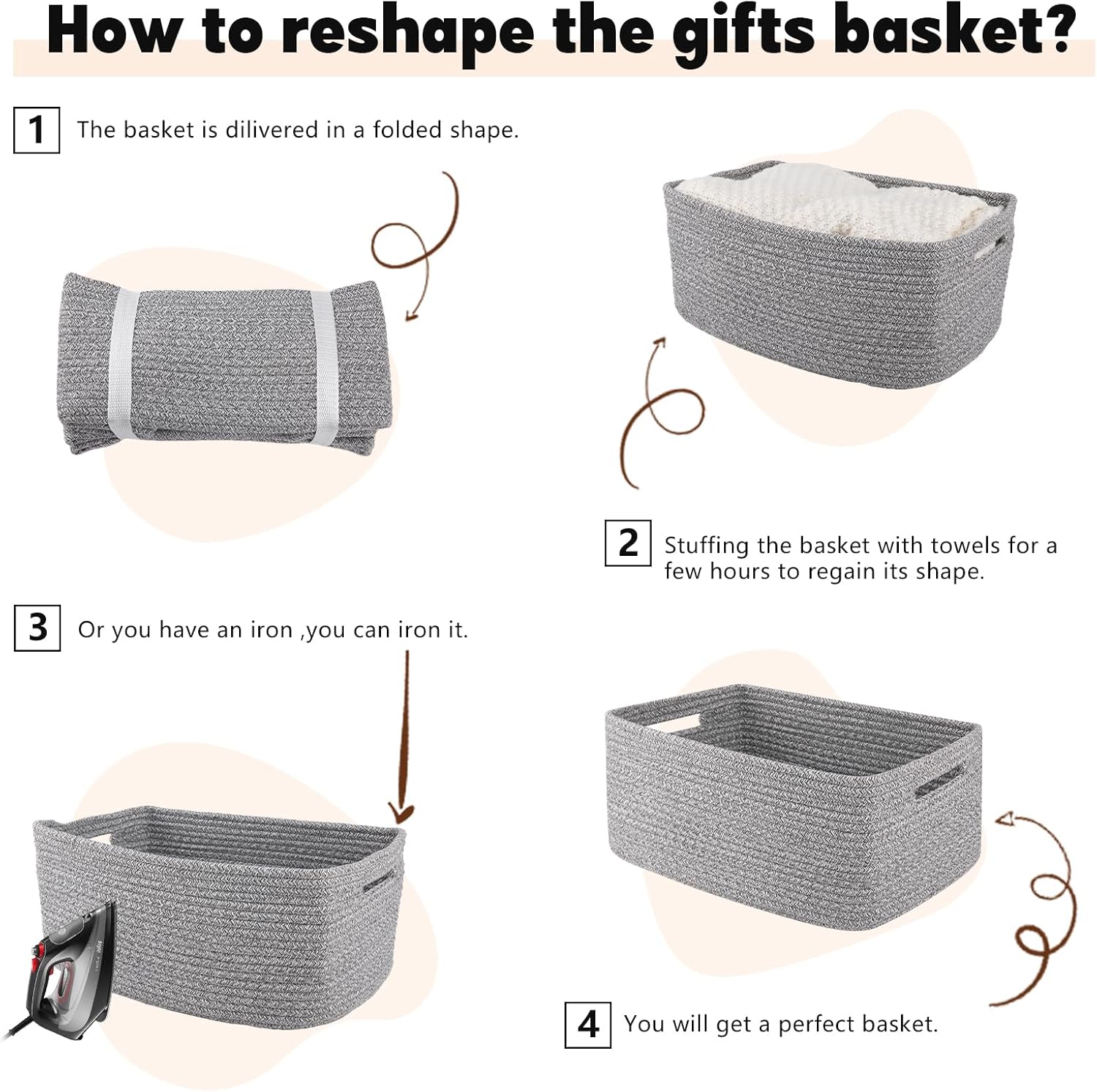 OIAHOMY 2 Pack Clothes Blanket Toy Baskets - Oiahomy 