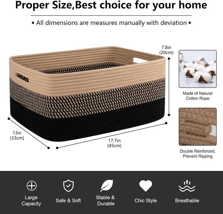 OIAHOMY 2 Pack Woven Toy Organizer Bins - Oiahomy 