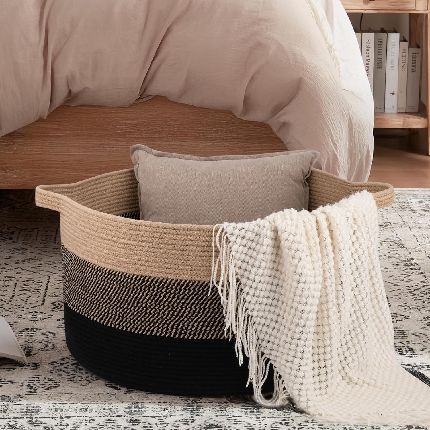 OIAHOMY Storage Basket With Handles - Oiahomy 