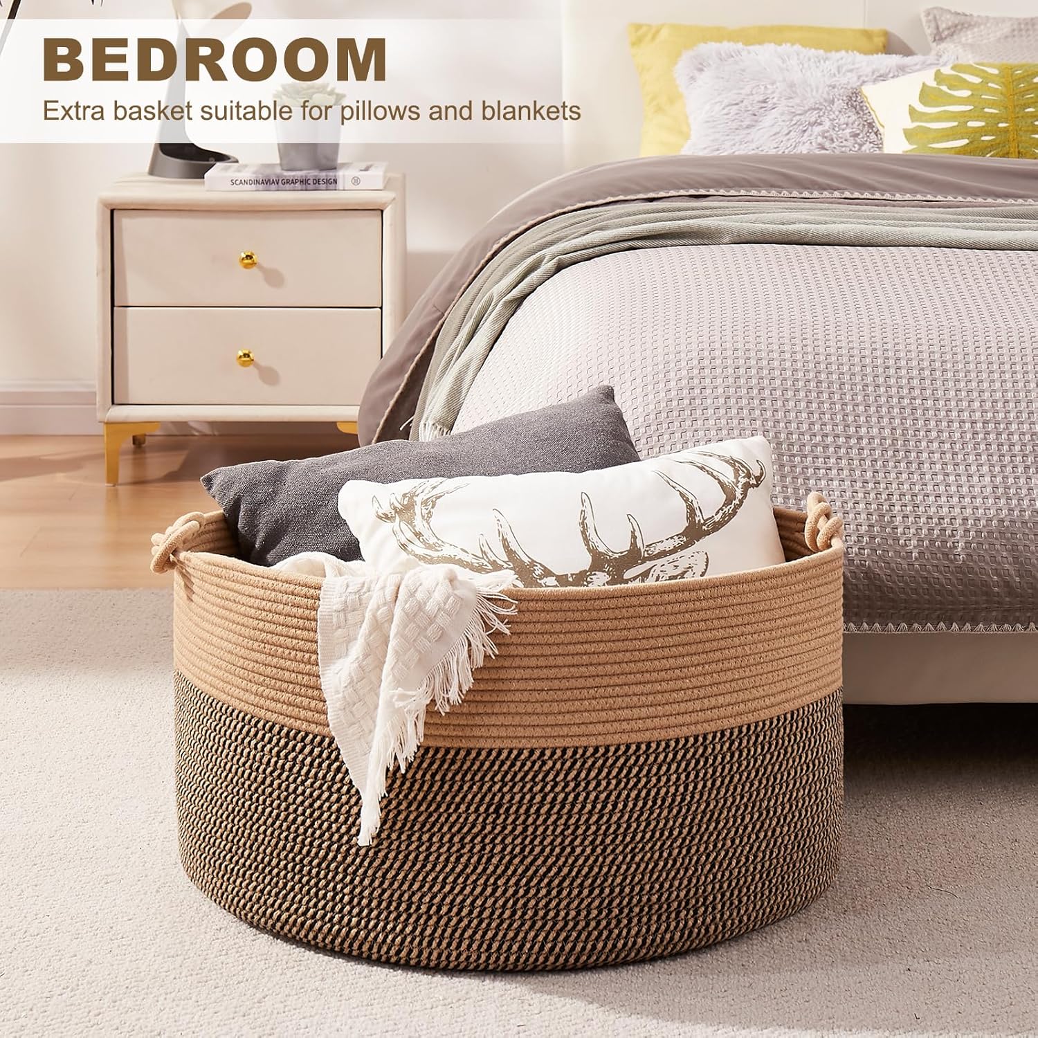 OIAHOMY Durable Home Organizer Cotton Rope Basket - Oiahomy 