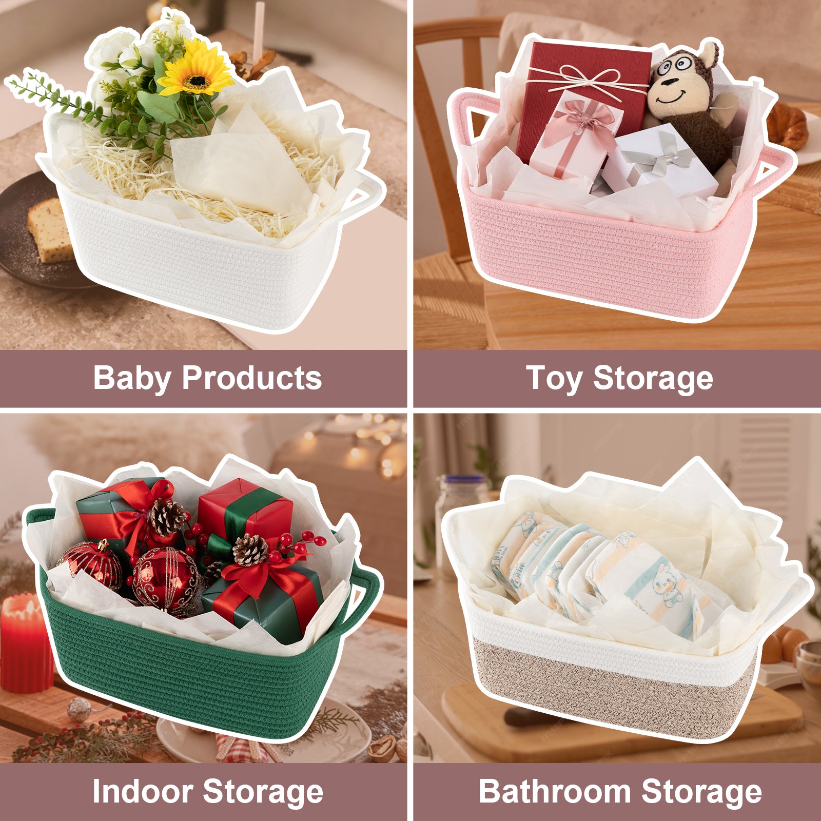 13.6" x 10" x 5.9” Basket for Gifts Empty